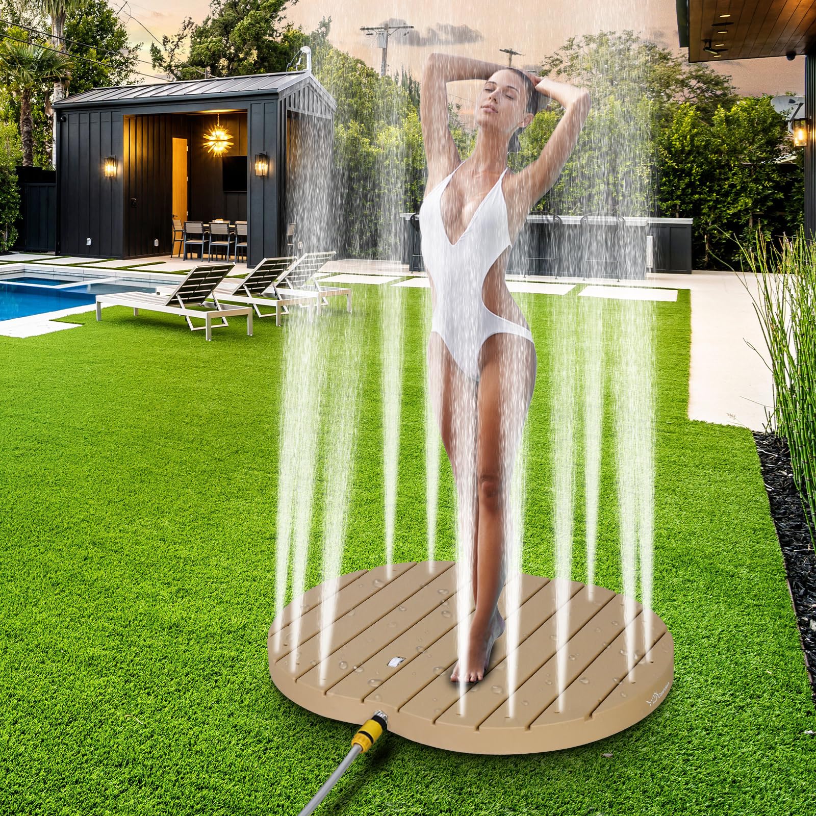 CCLIFE DIY Tools Douche Jardin Extérieure Bois Jet 4m