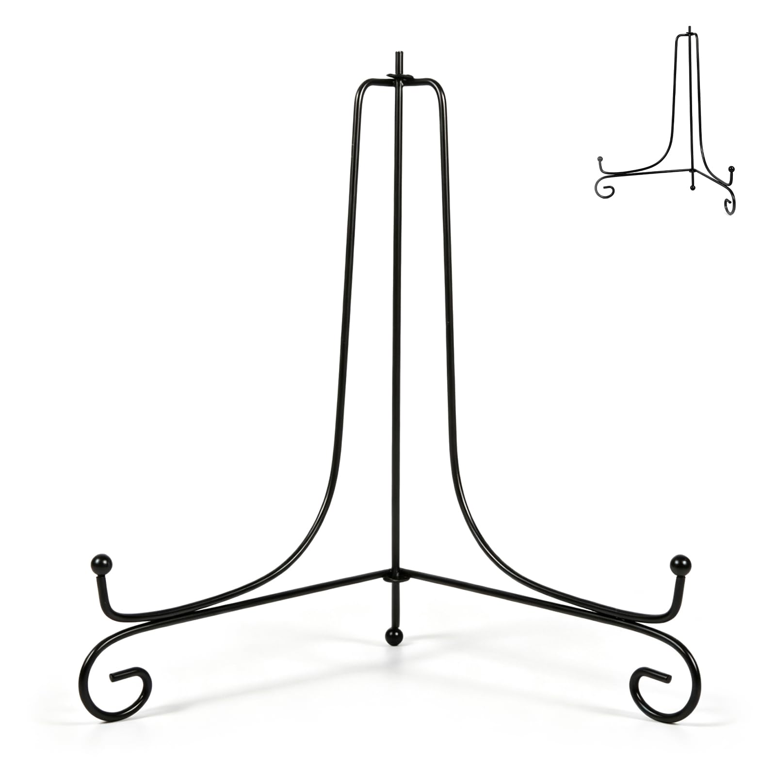 OUKENS Chevalet Fer Support Assiette 10 Pouces Noir