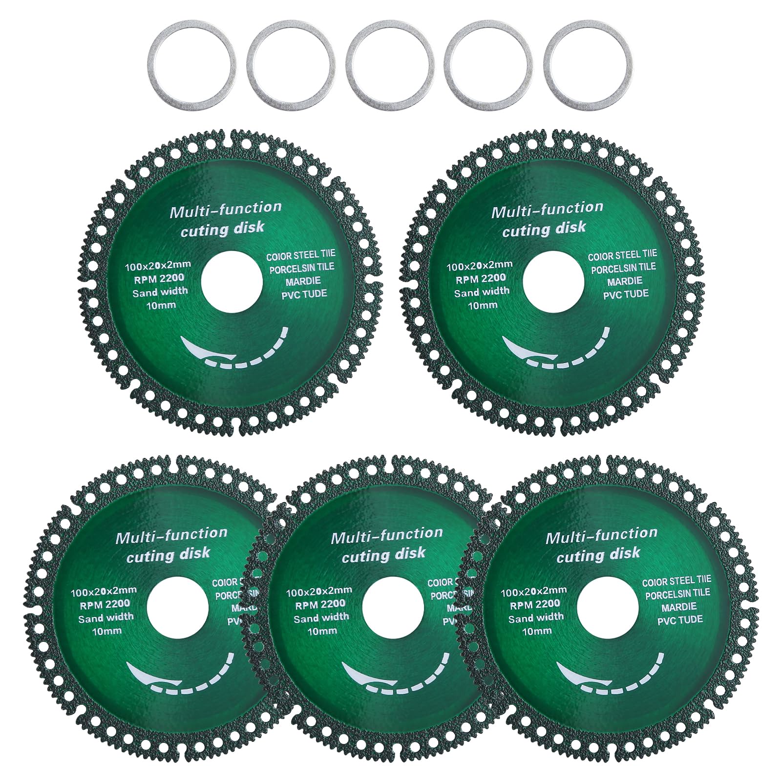 LEONTOOL Sanding lot 5 disques coupe 100 mm multifonction