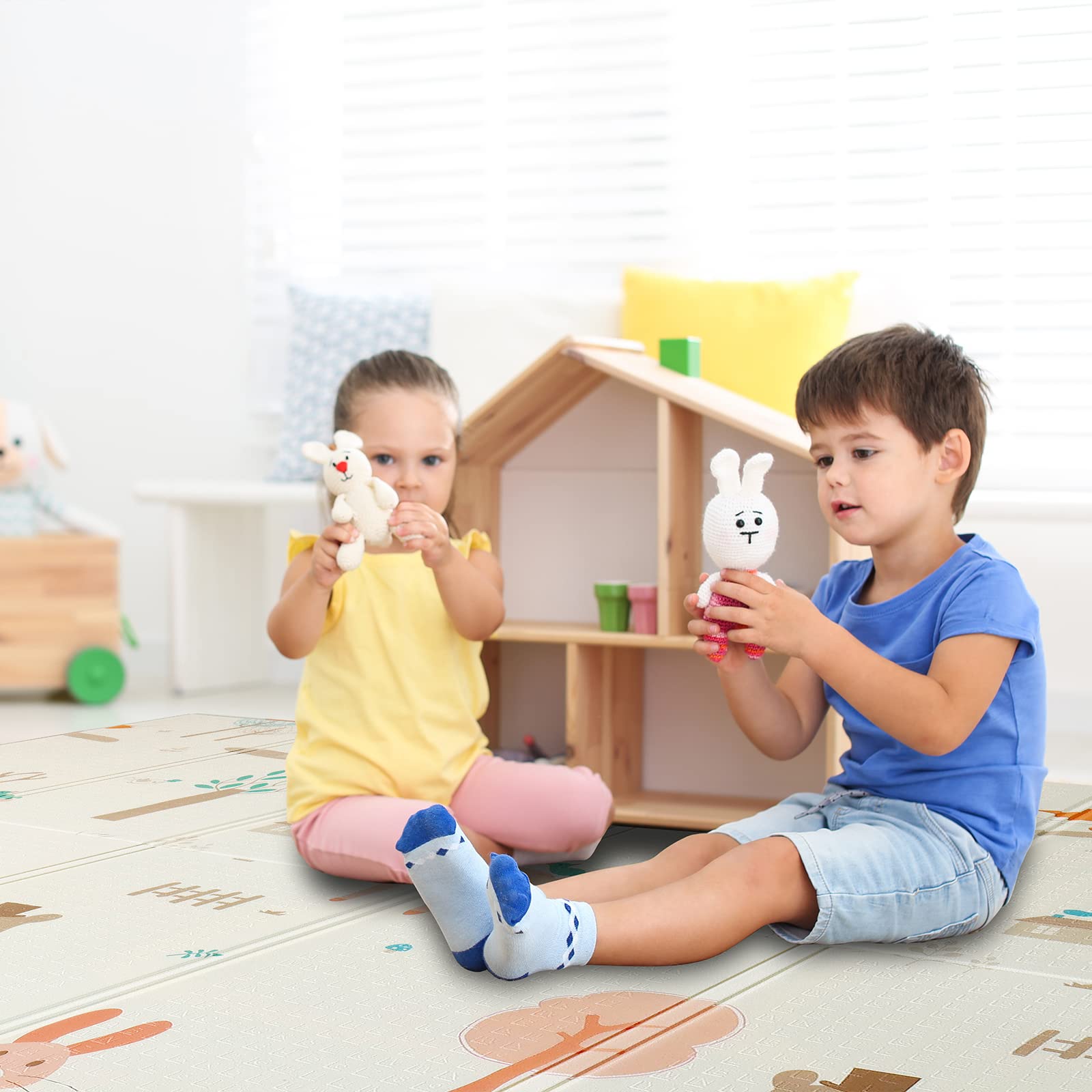 CCLIFE Baby & Kids tapis jeux 196x175 lapin renard