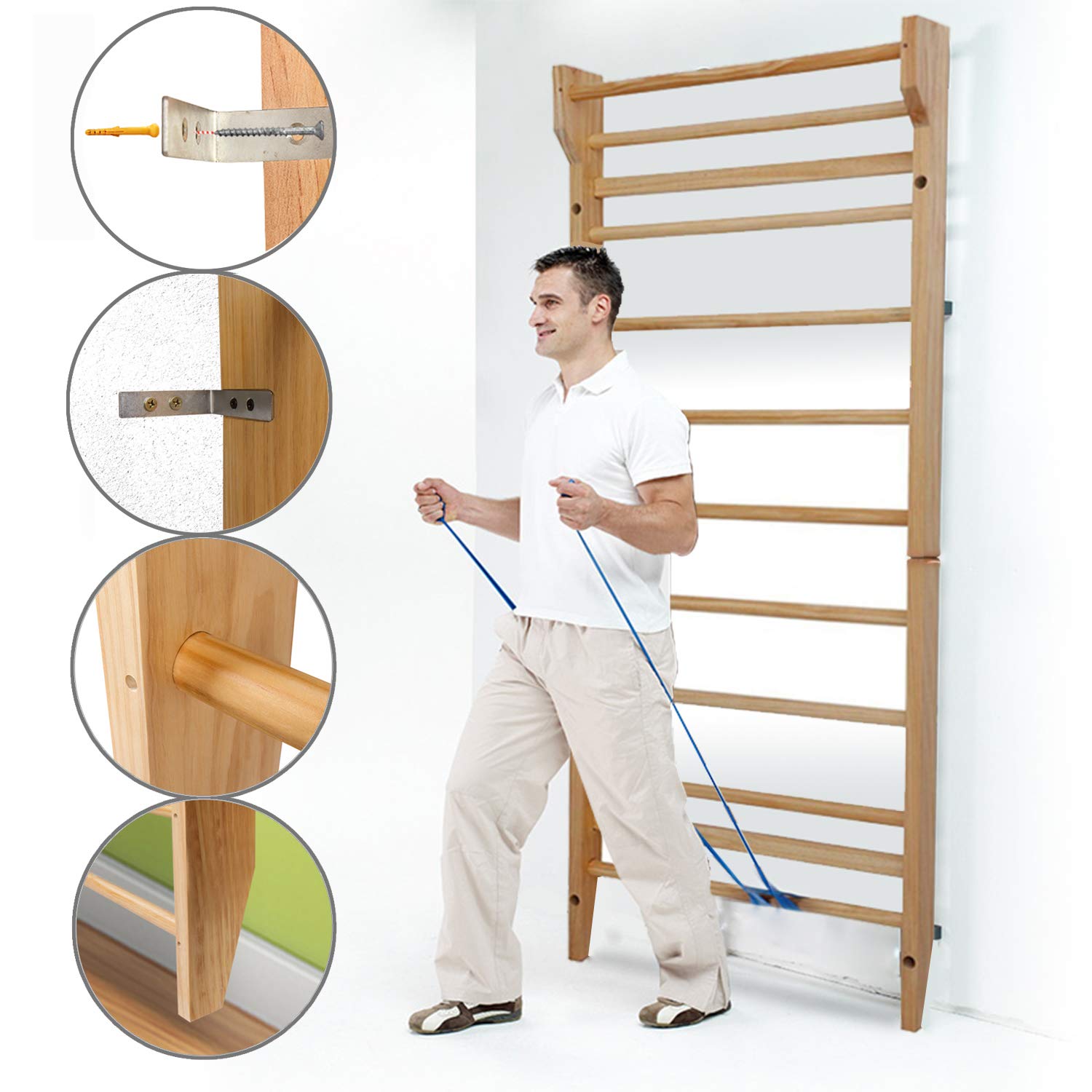 CCLIFE Sports & Yoga espalier bois suédois 195x80 cm 100 kg