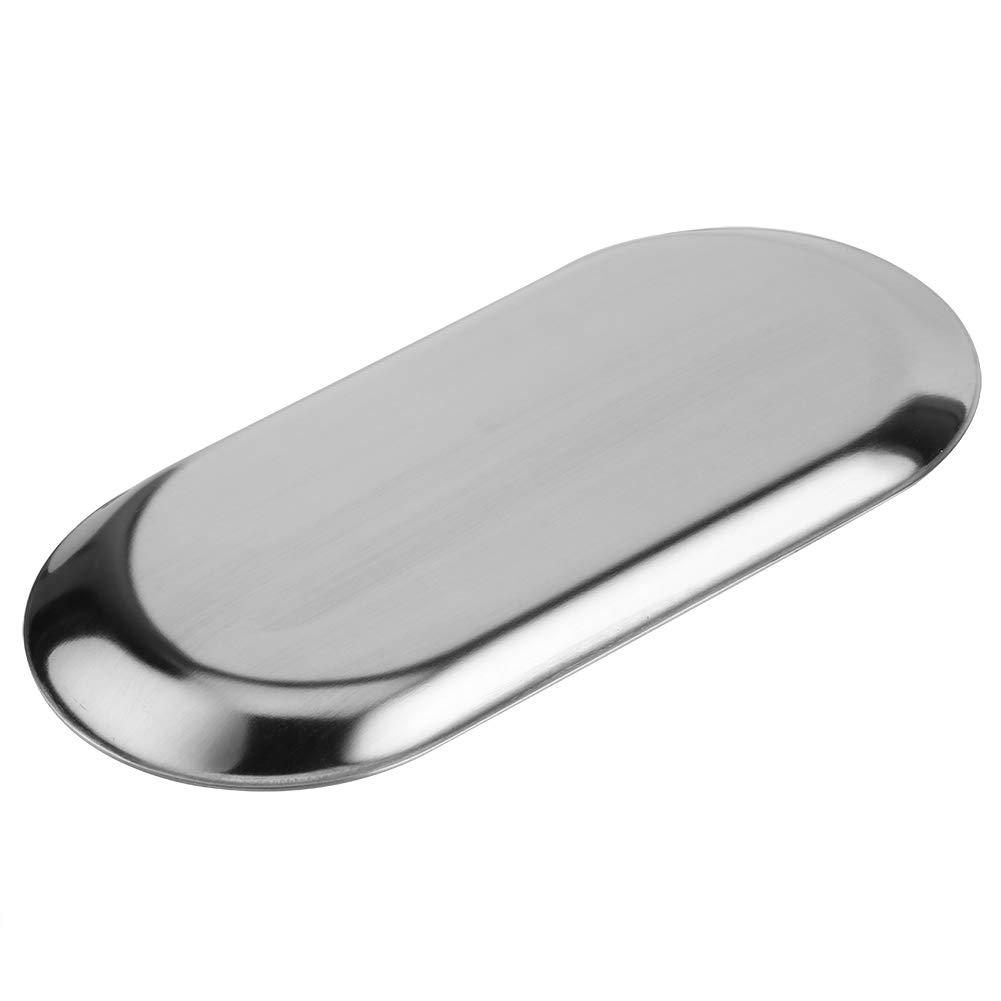 OUKENS plateau bijoux inox ovale argent lot 5