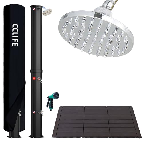 CCLIFE DIY Tools Douche Solaire 35L avec Socle Noir