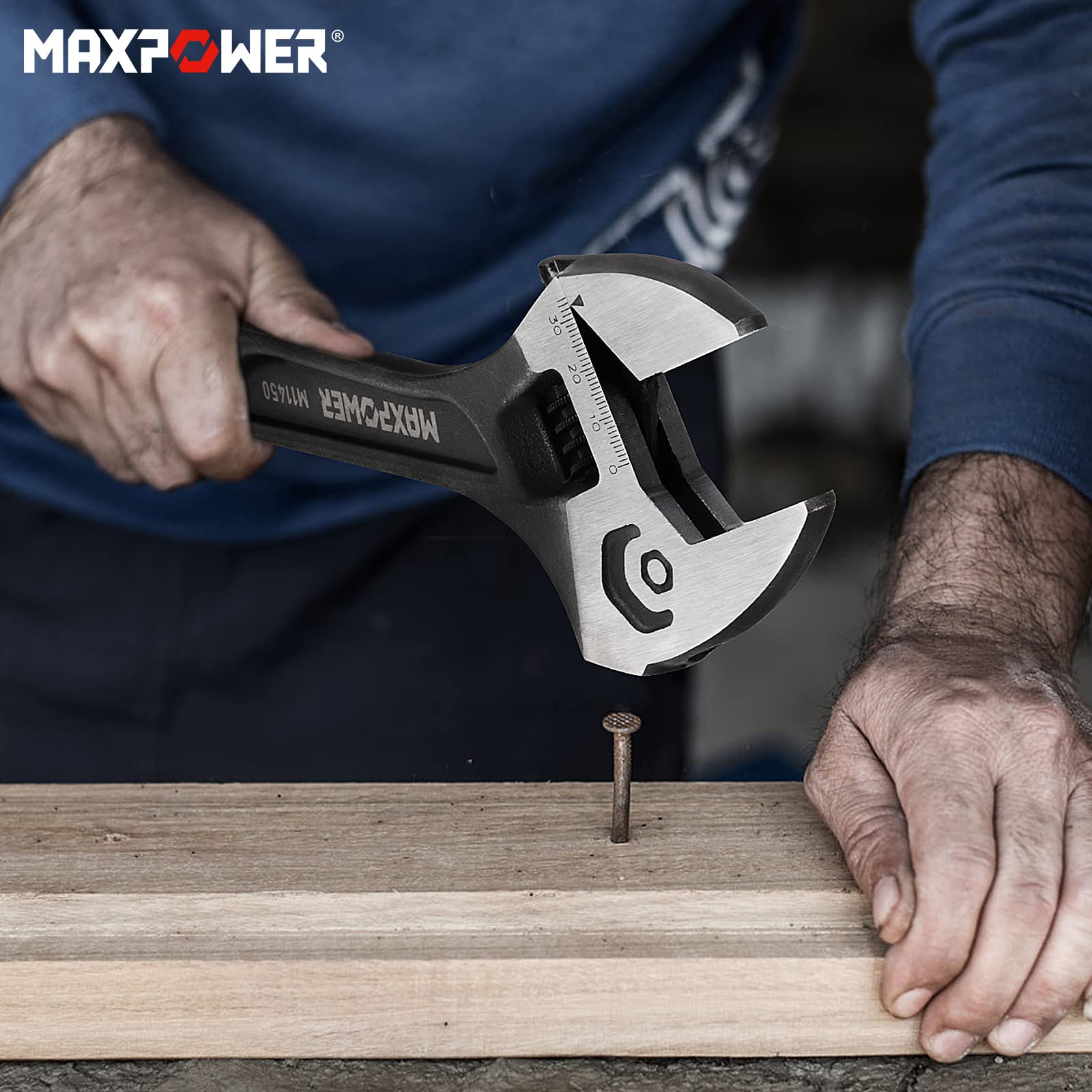 MaxPower Clé clé à molette 3 en 1 300 mm marteau