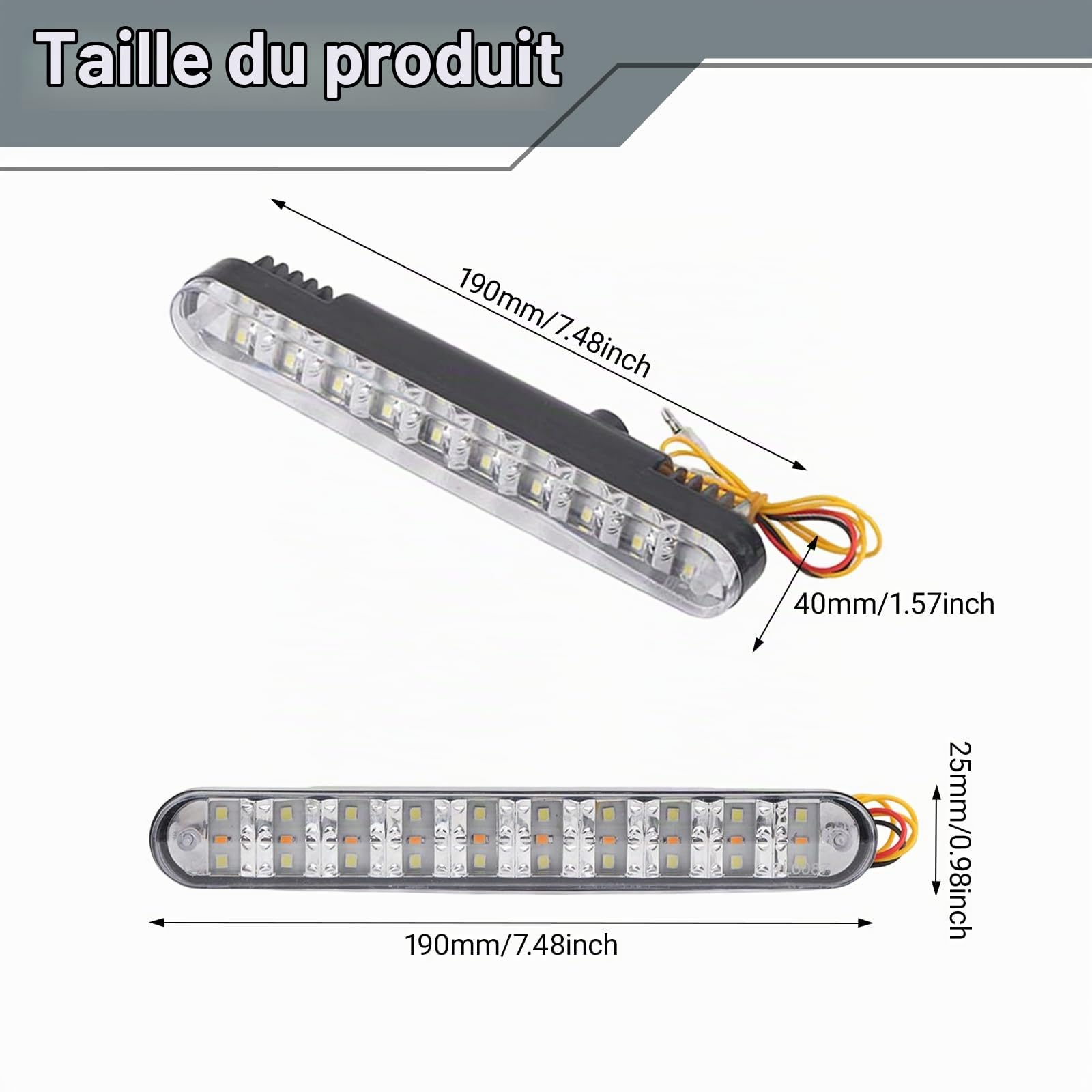 OUKENS Électronique automobile Feux de jour LED 12V 2 pcs