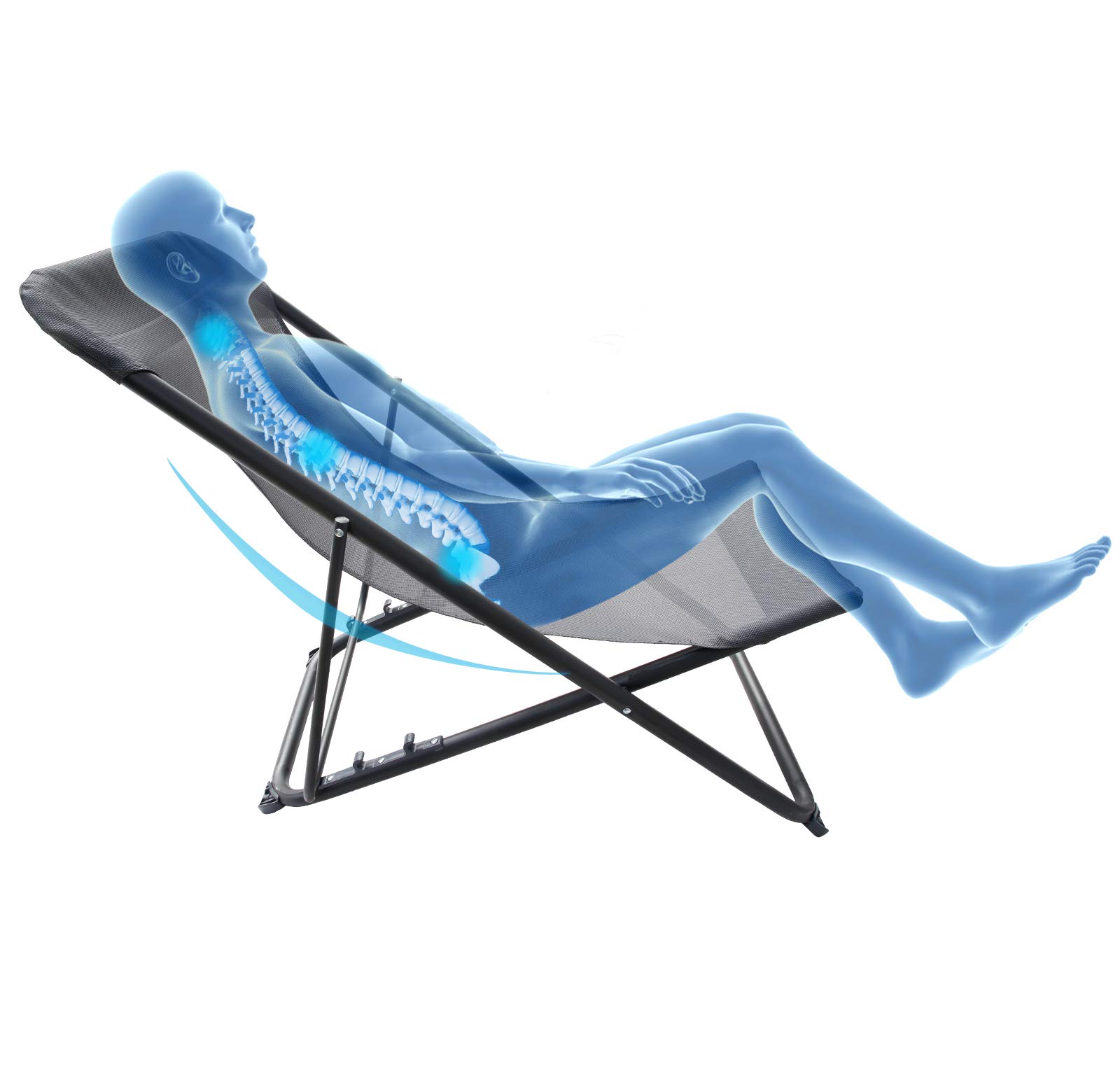 CCLIFE DIY Tools Chaise Pliante Plage Gris Foncé Lot 4 3 Positions