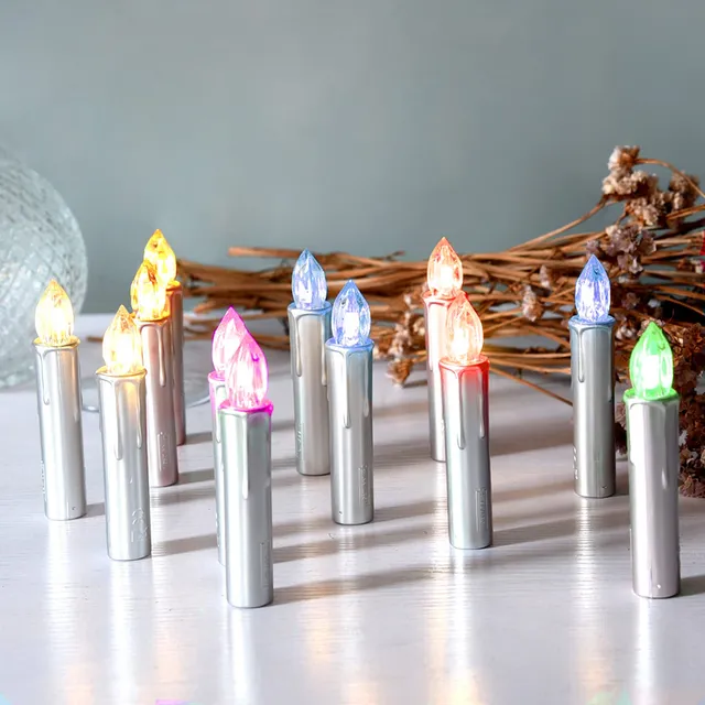 CCLIFE DIY Tools bougie LED sapin Noël argent 20 pcs RGB
