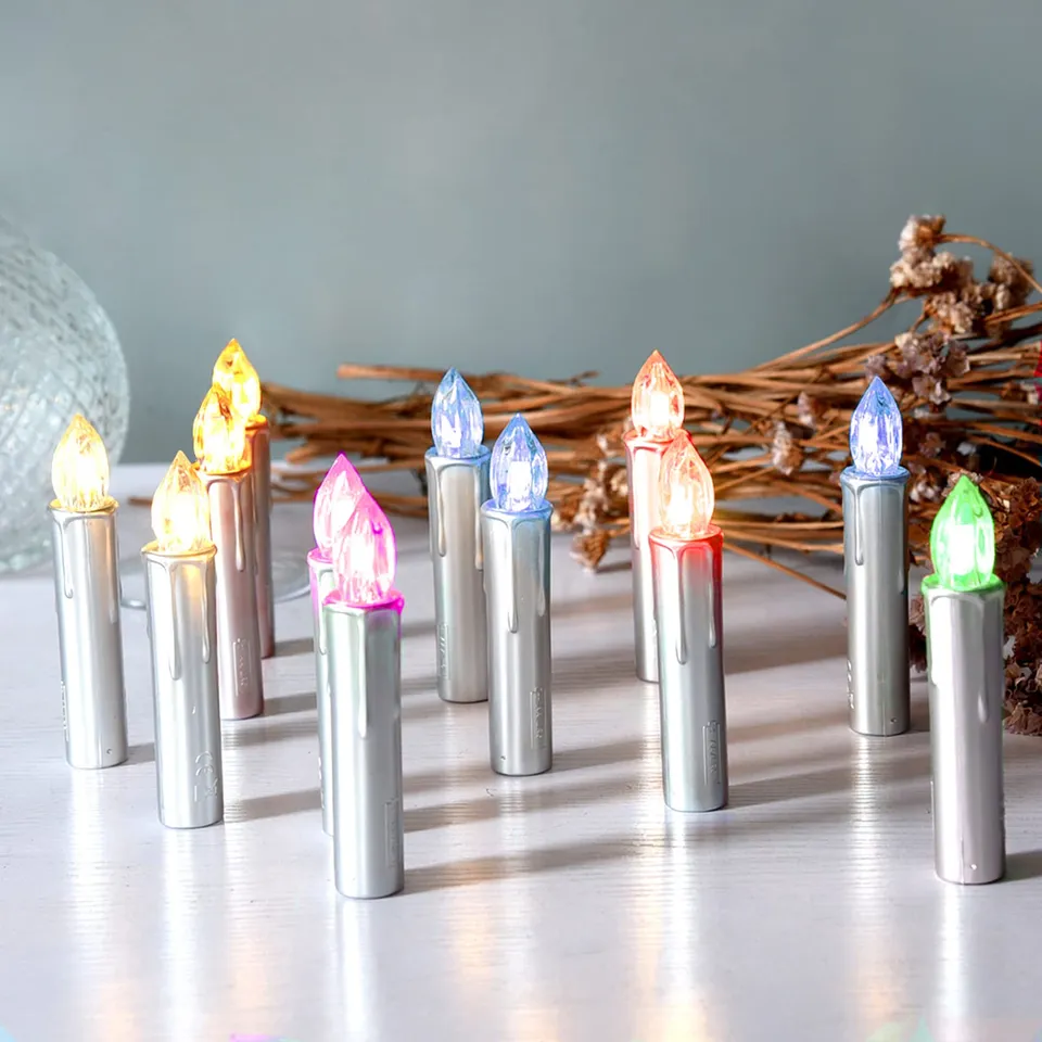 CCLIFE DIY Tools bougie LED sapin Noël argent 20 pcs RGB