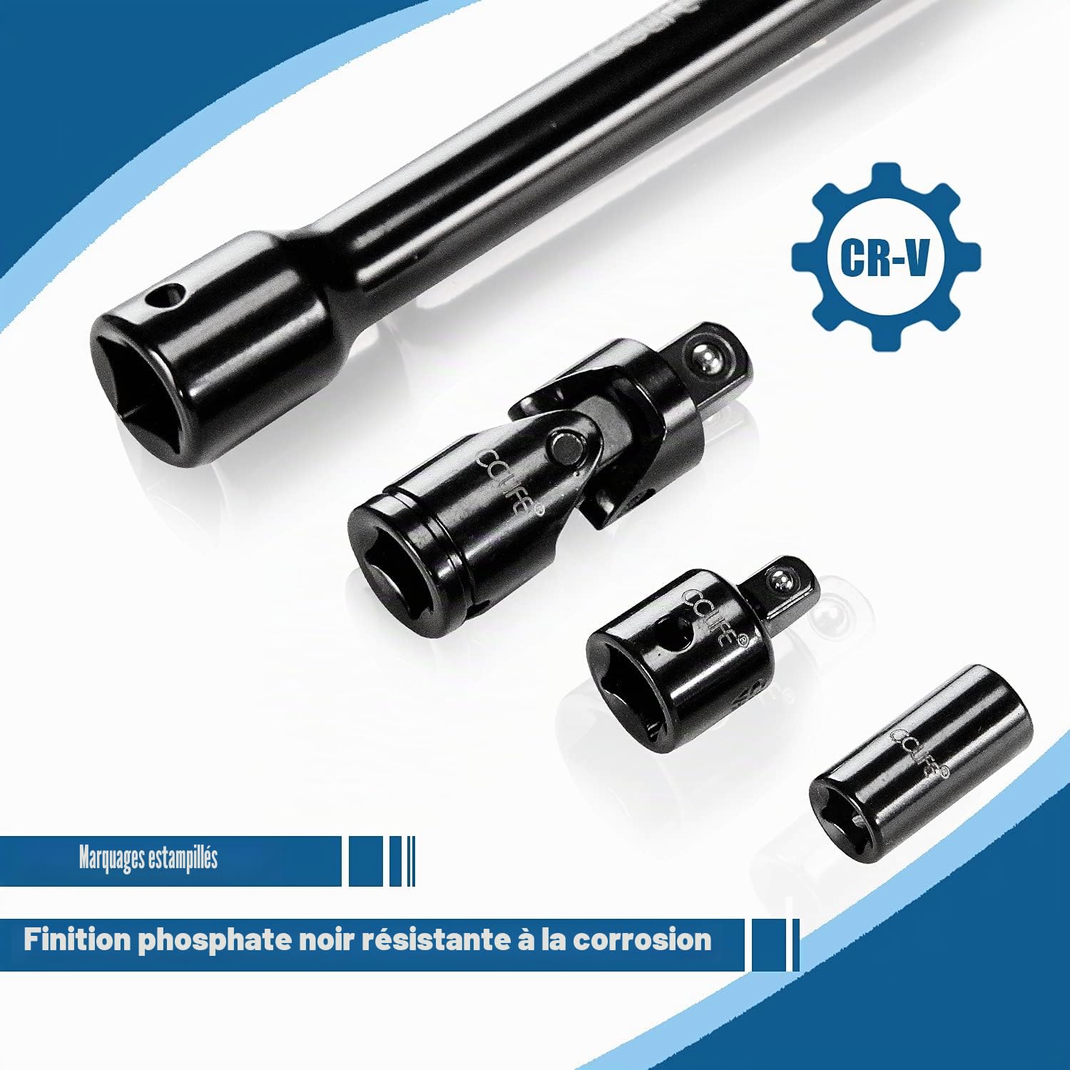 CCLIFE Socket and Bit Sets rallonge douille 18 pièces 1/4-1/2"