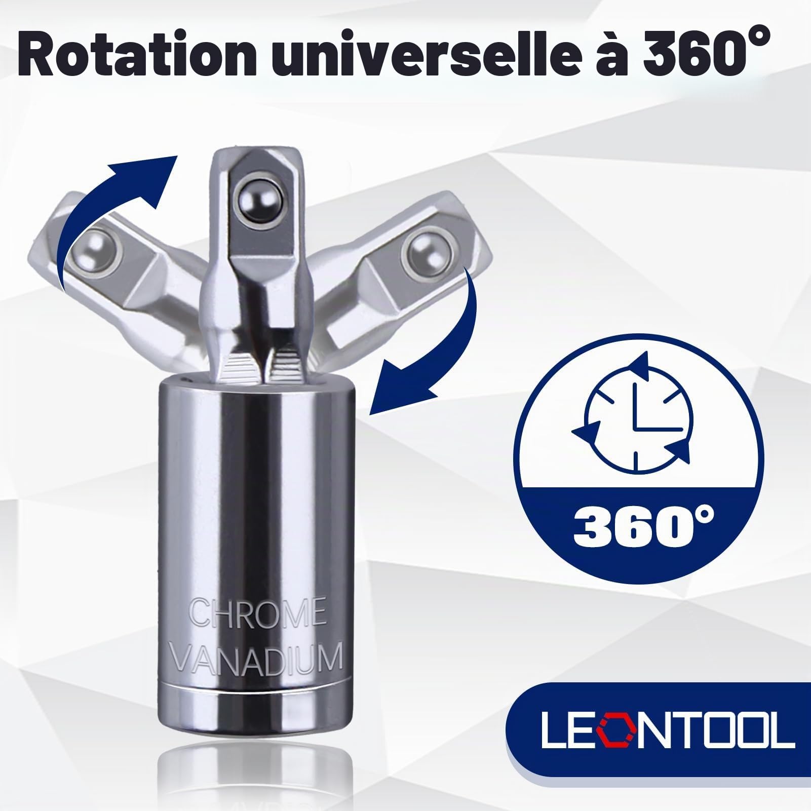 LEONTOOL Jeux de Douilles lot 3 douilles universelles 360° CR-V