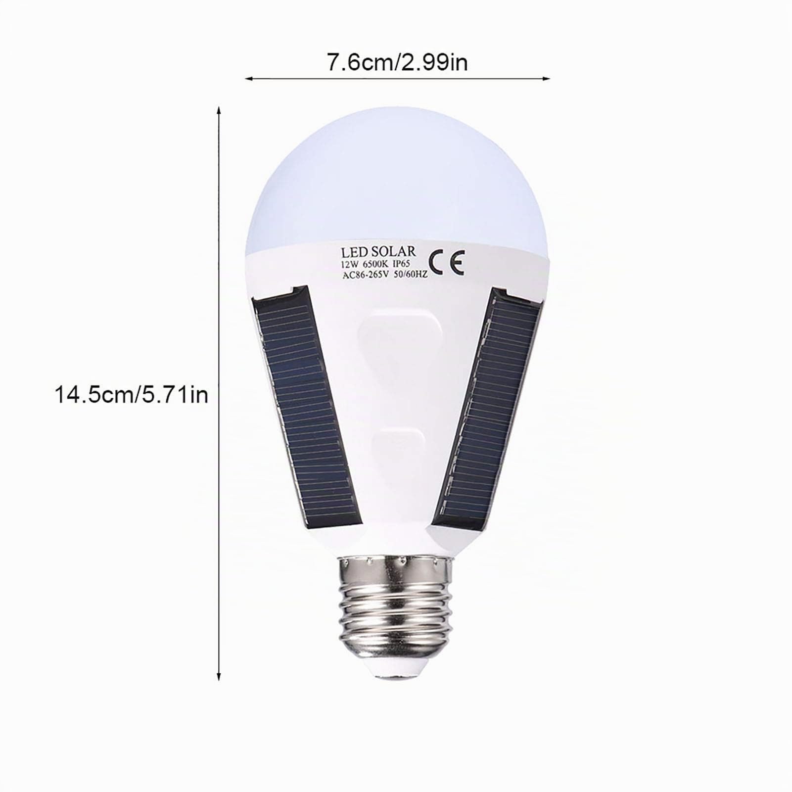 OUKENS Ampoule LED solaire E27 12W portable IP65