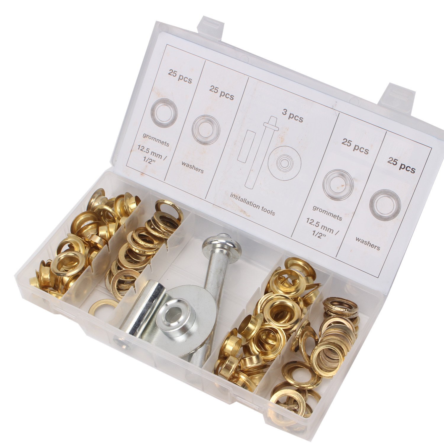 CCLIFE DIY Tools kit oeillets 100 pièces 14 mm cuir et bâche