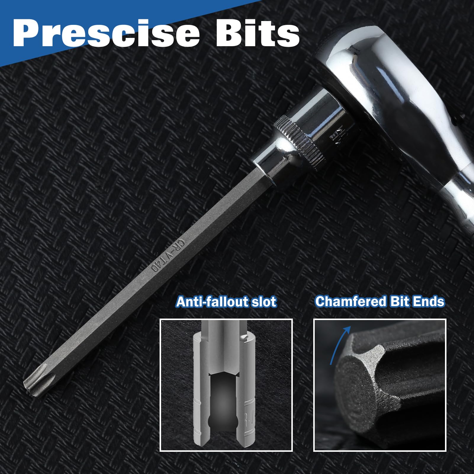 LEONTOOL Jeux de Douilles Torx 3/8 long 110mm 7 pièces T25-T60