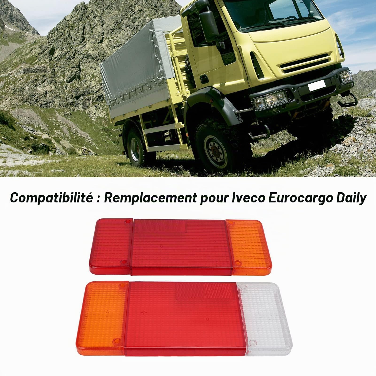 OUKENS Lentille feu arrière Iveco Daily lot 2