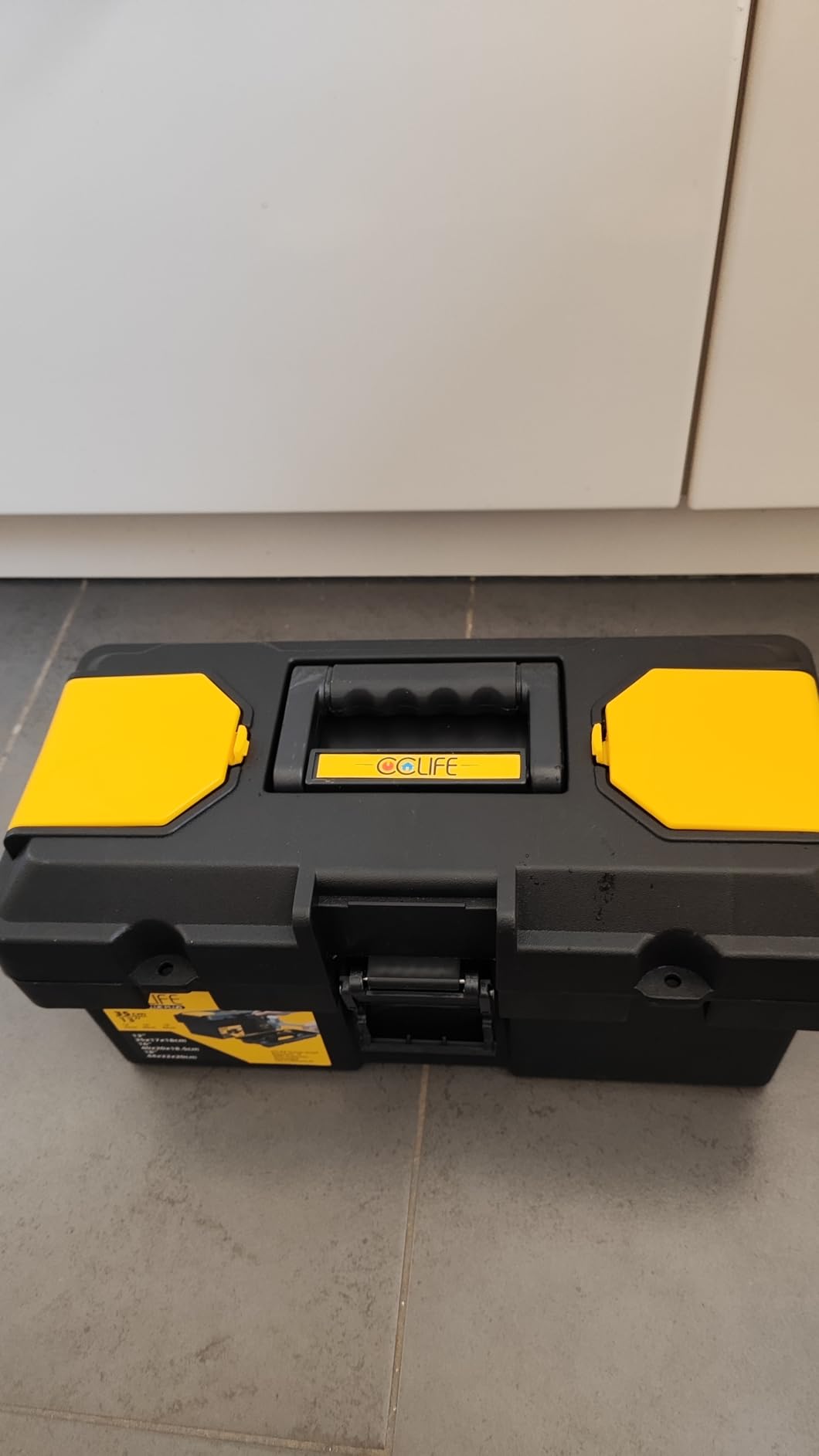 CCLIFE DIY Tools Boîte à Outils Vide 13" Noir Jaune 35 cm