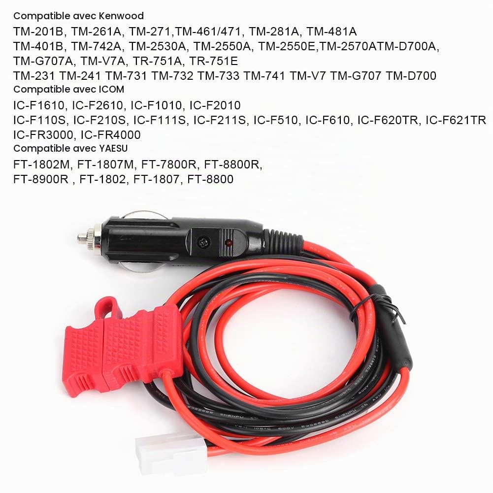 OUKENS Électronique automobile câble radio 12V 1,5 m