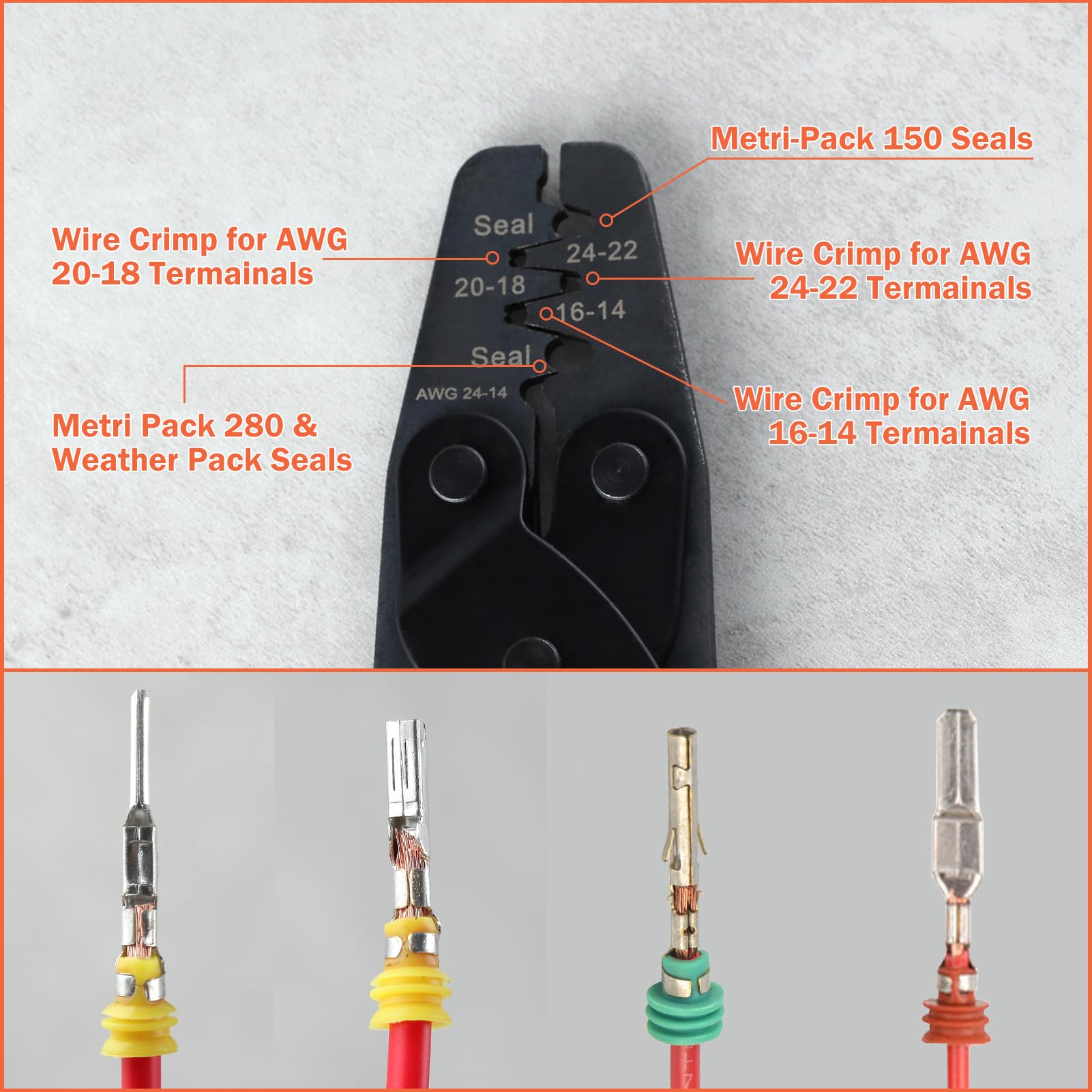 LeonTool Pinces pince à sertir 1424B AWG 24-14 auto