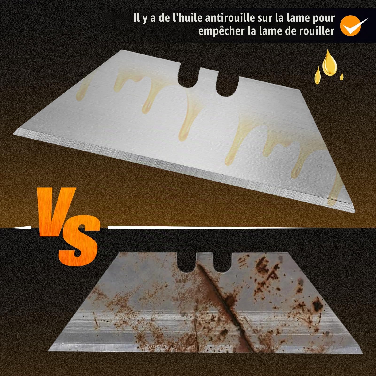 LEONTOOL Lames Cutter Utilitaire Lot de 100 Acier Carbone