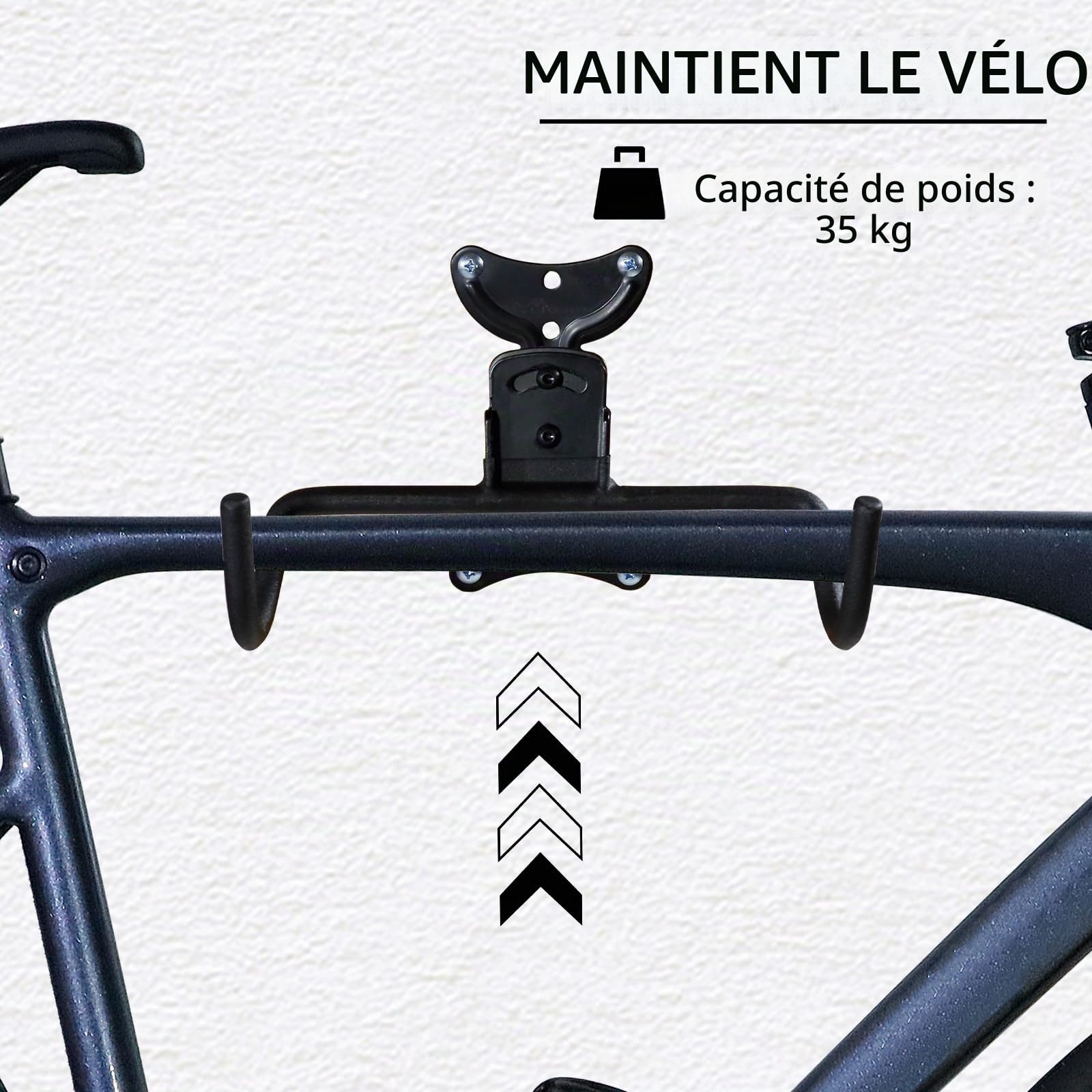 CCLIFE DIY Tools support vélo mural pliable 35 kg pivotant