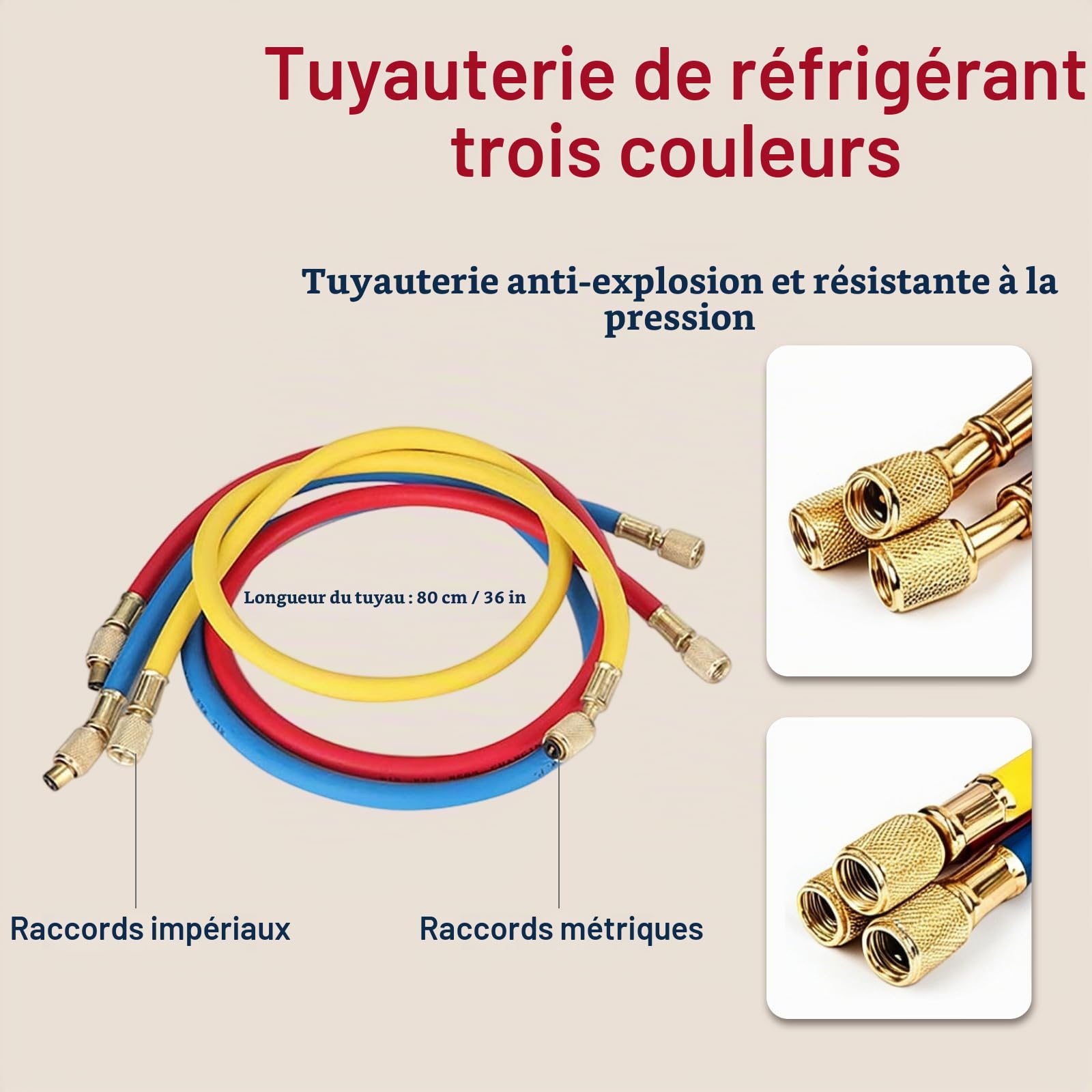 OUKENS Manifold clim auto R12 R22 R502 3 tuyaux