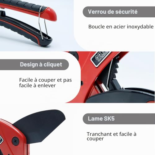 CCLife DIY Tools coupe tube PVC 64 mm pince à cliquet SK5