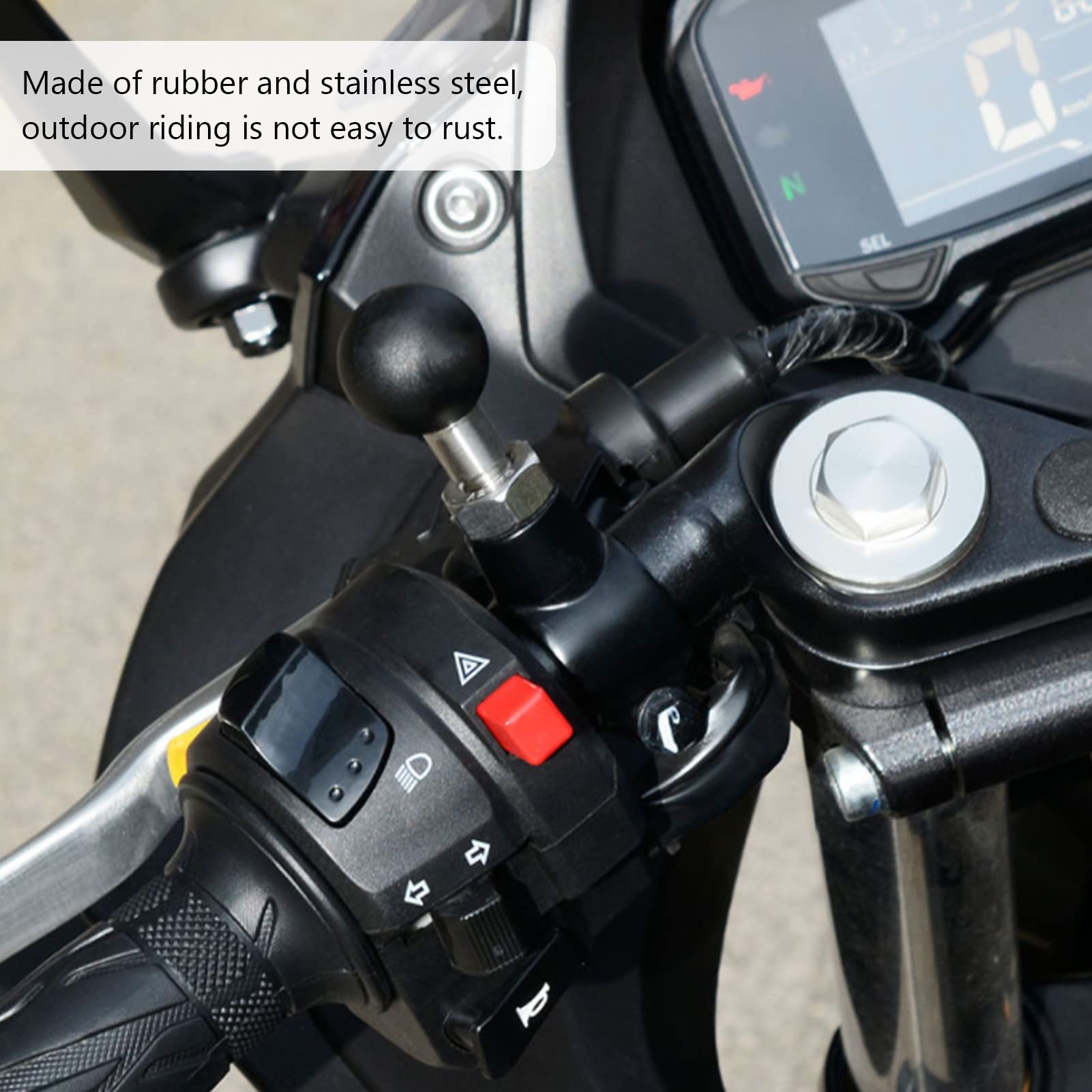 OUKENS Support boule rétroviseur moto M10x1,25 inox