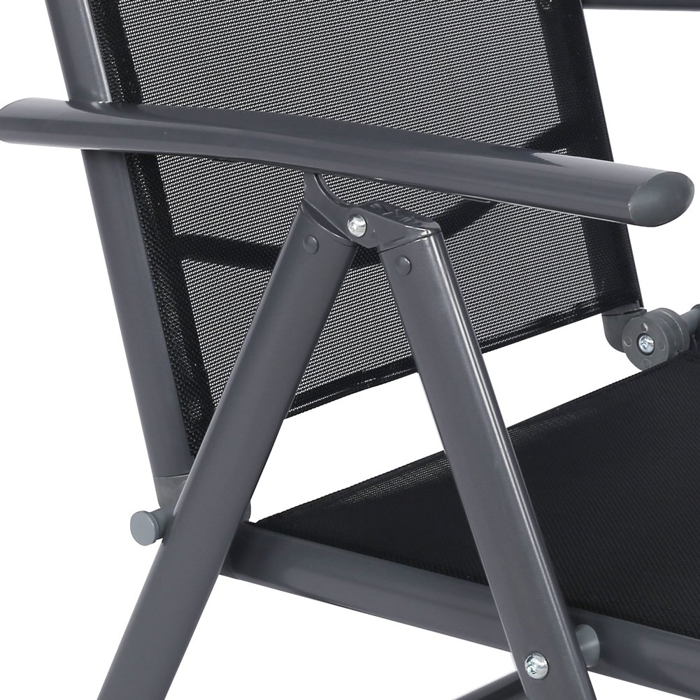 CCLIFE DIY Tools chaise pliante aluminium lot de 4 noire 120 kg