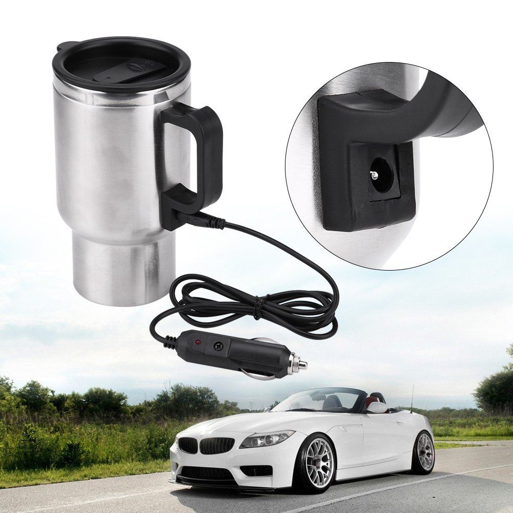 Jadeshay Articles Ménagers bouilloire voiture 12V 65°C 750ML inox