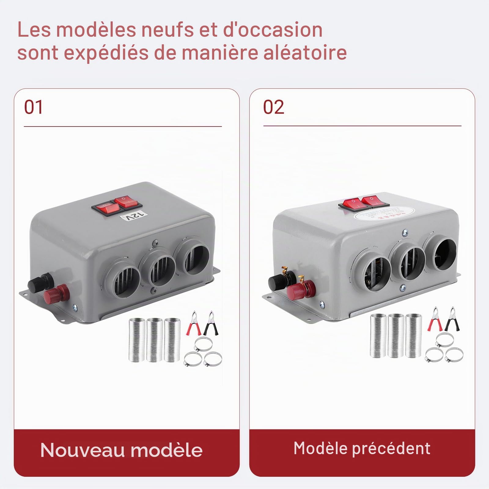 OUKENS chauffage voiture 12V 600W-800W désembuage 3 sorties