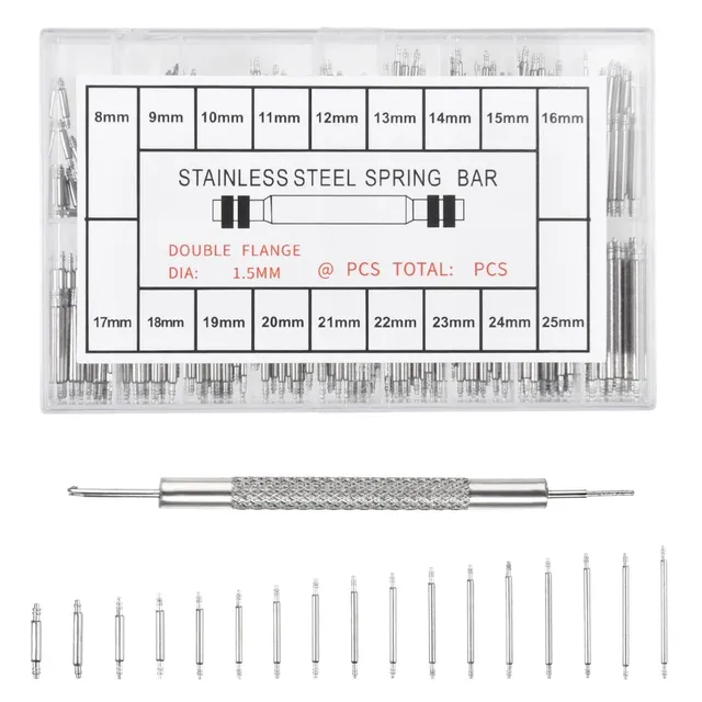 LEONTOOL Kit 360 goupilles montre 8-25 mm + outil inox