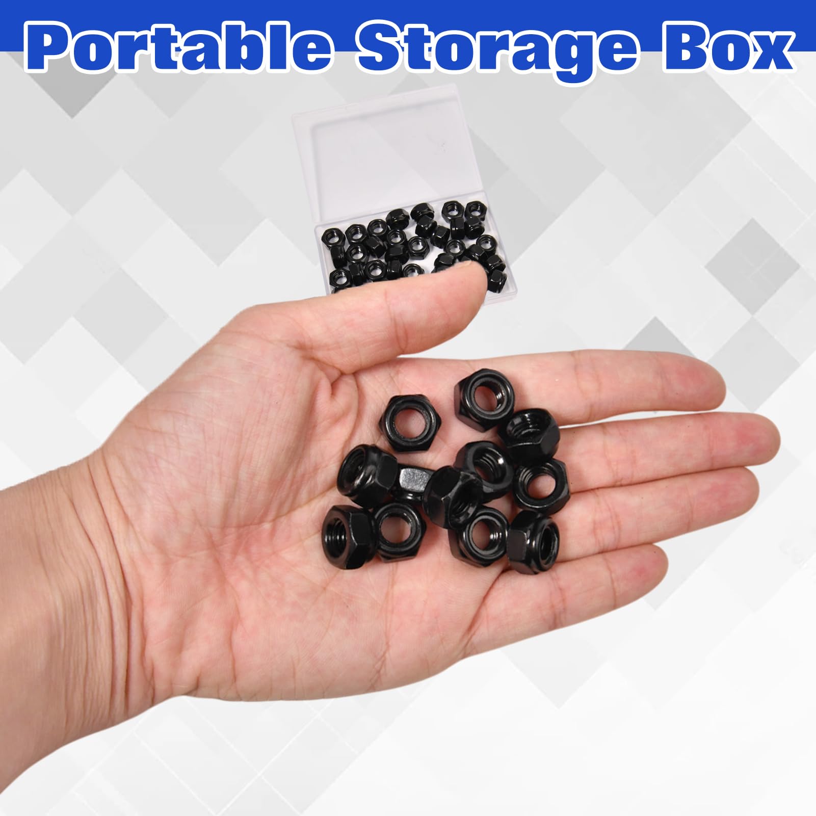 LEONTOOL Contre-écrous Nylstop M6 noir lot 50 pcs
