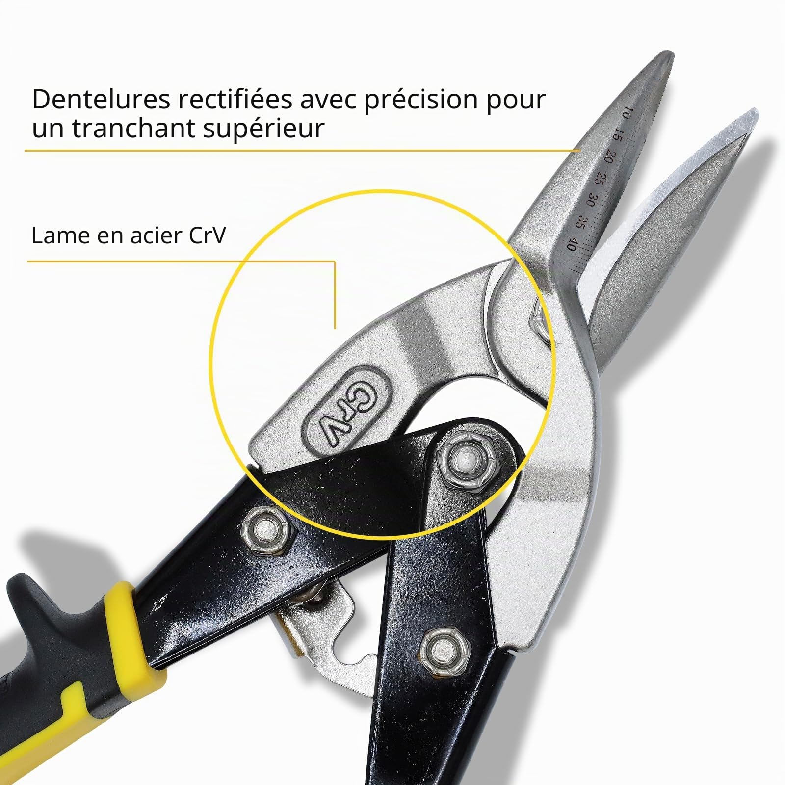 CCLIFE cisaille tôle 3 pièces 250mm Cr-Mo