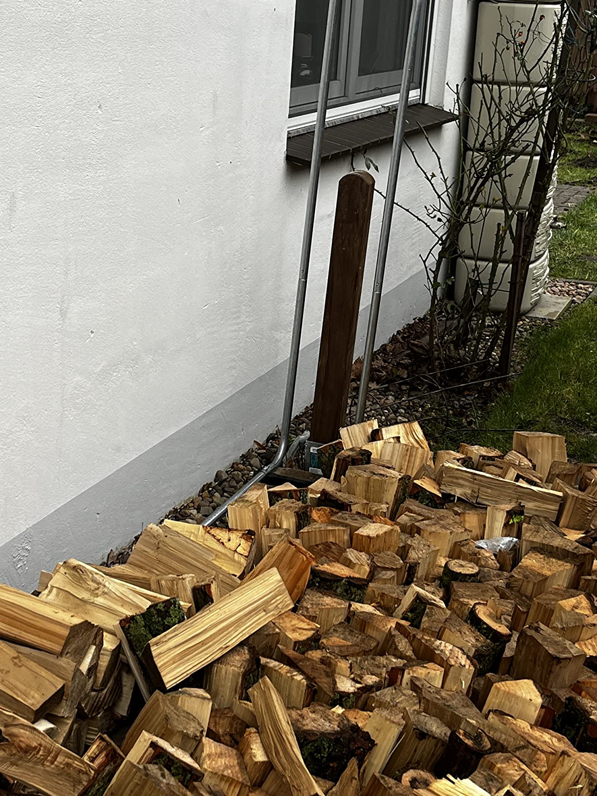 CCLIFE DIY Tools range-bûches métal bâche bois 25-40 cm