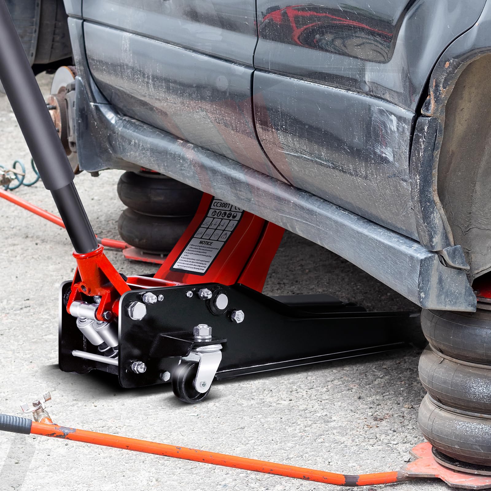 CCLIFE DIY Tools cric hydraulique 3T 75-510 mm