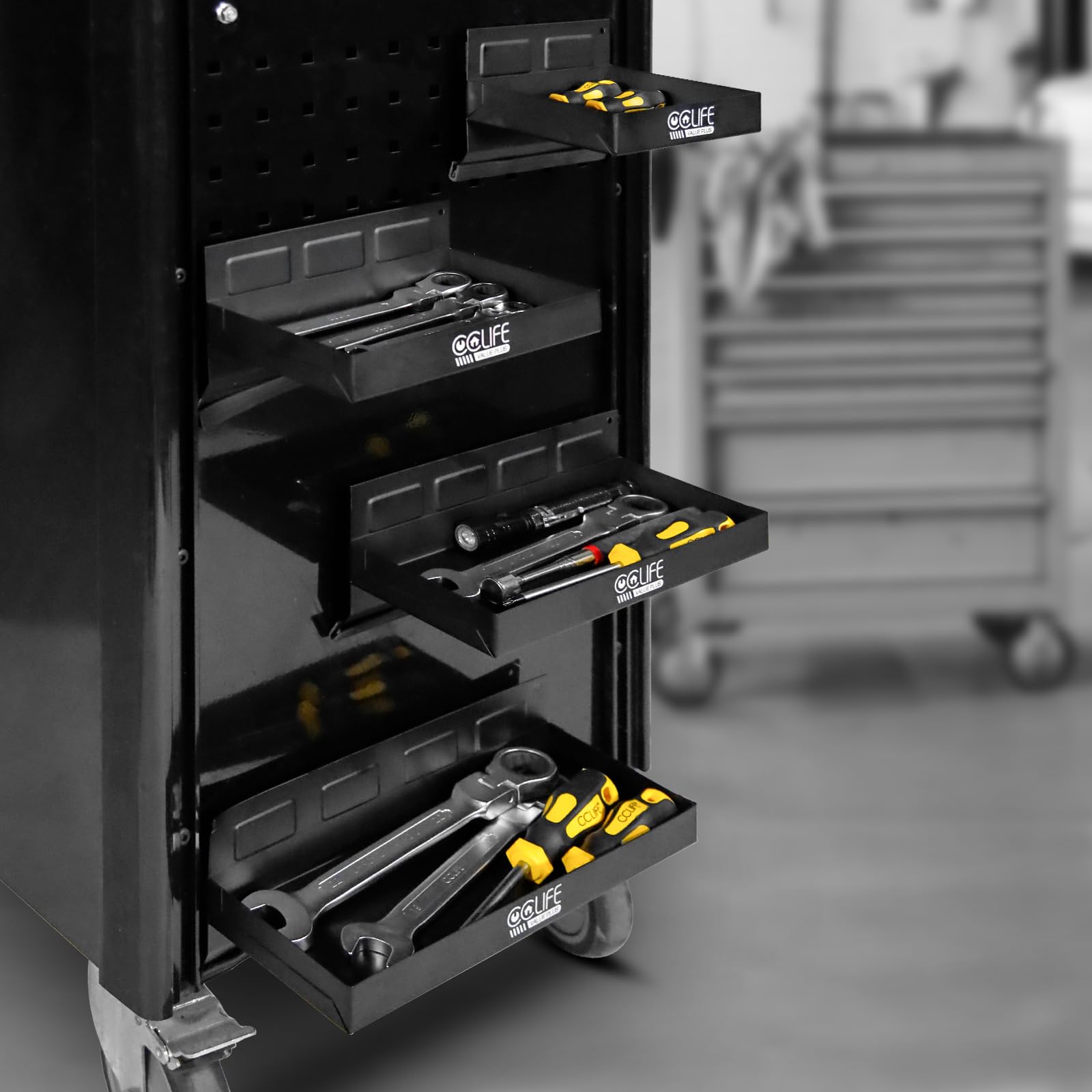 CCLIFE DIY Tools étagère magnétique lot de 4 atelier 150-310 mm