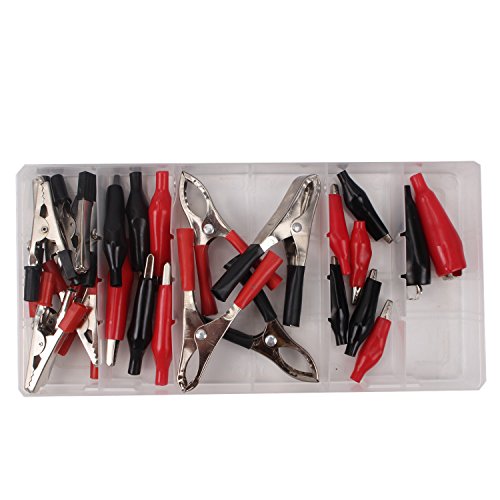 CCLIFE Electronic Tools coffret 28 pinces crocodile zingué