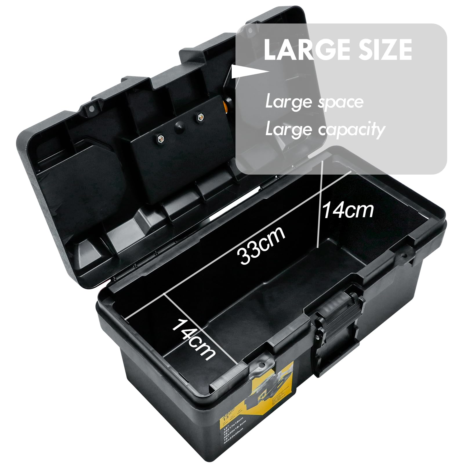 CCLIFE DIY Tools Boîte à Outils Vide 13" Noir Jaune 35 cm