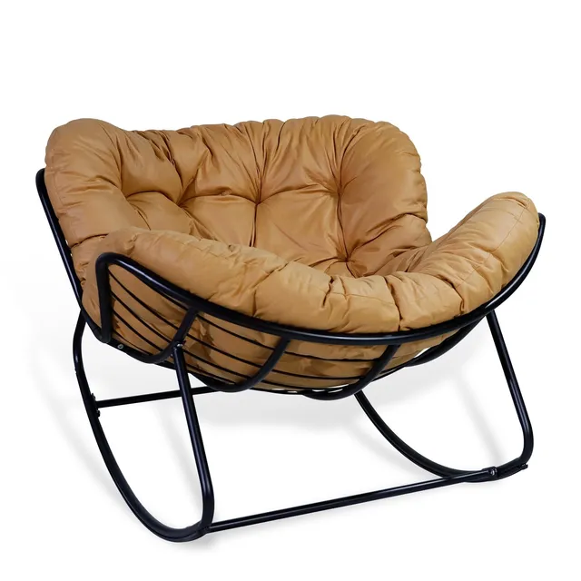 CCLIFE DIY Tools Fauteuil à bascule marron clair 150 kg