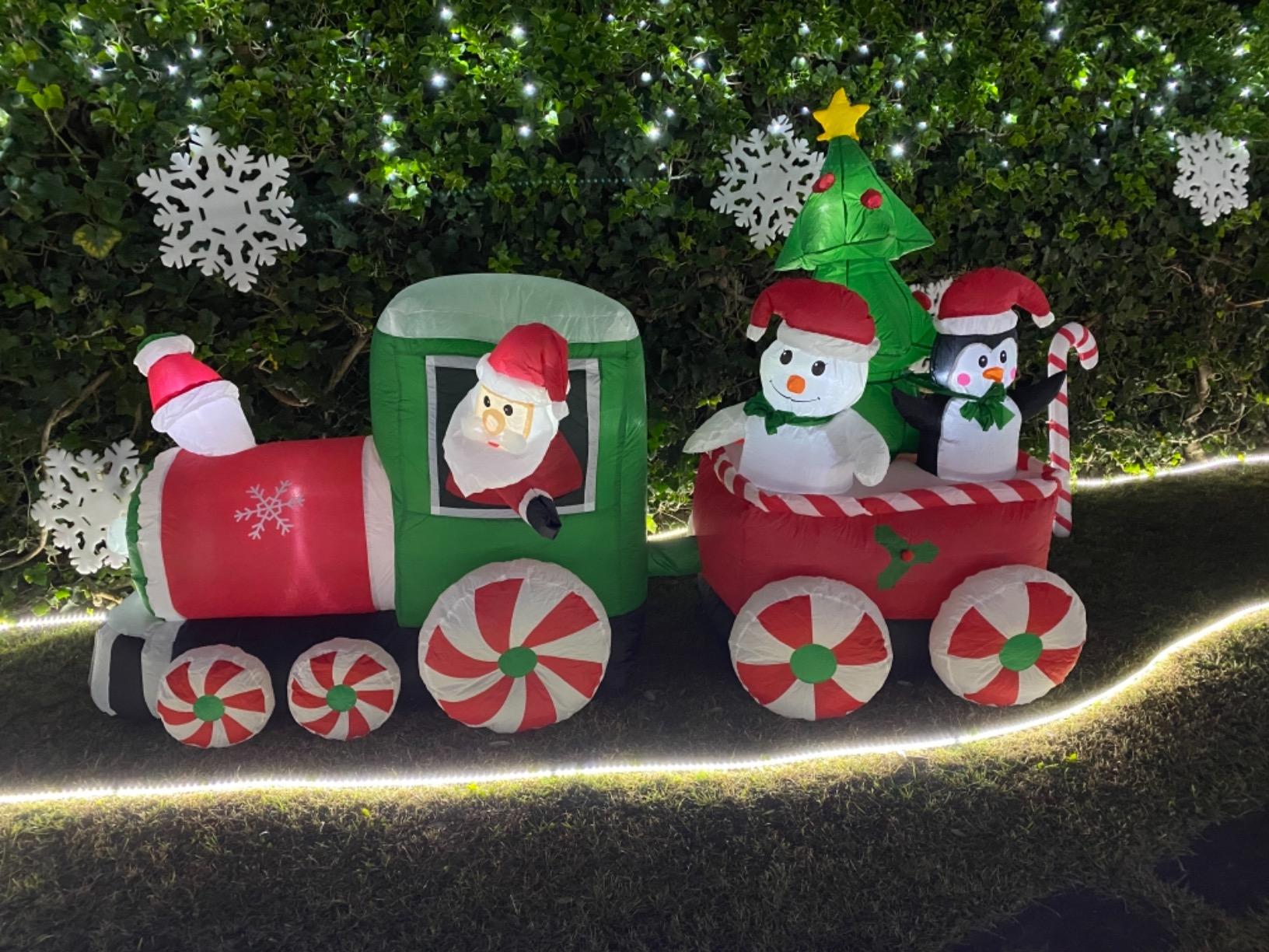 CCLIFE Père Noël gonflable LED jardin 160 cm nylon