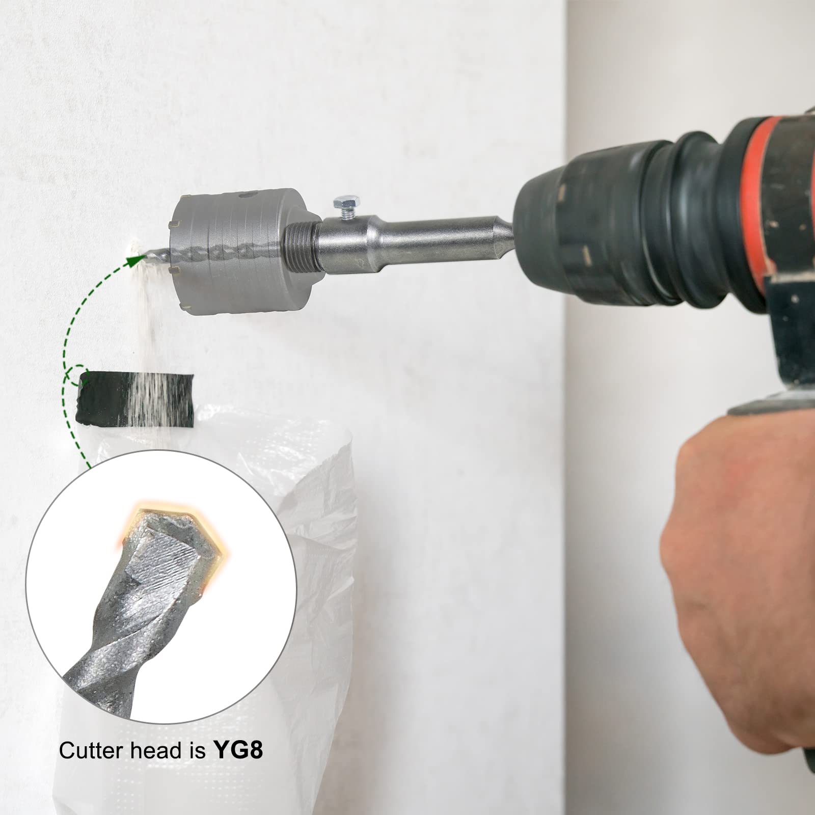 CCLIFE DIY Tools adaptateur SDS Plus 160 mm foret 110 mm béton