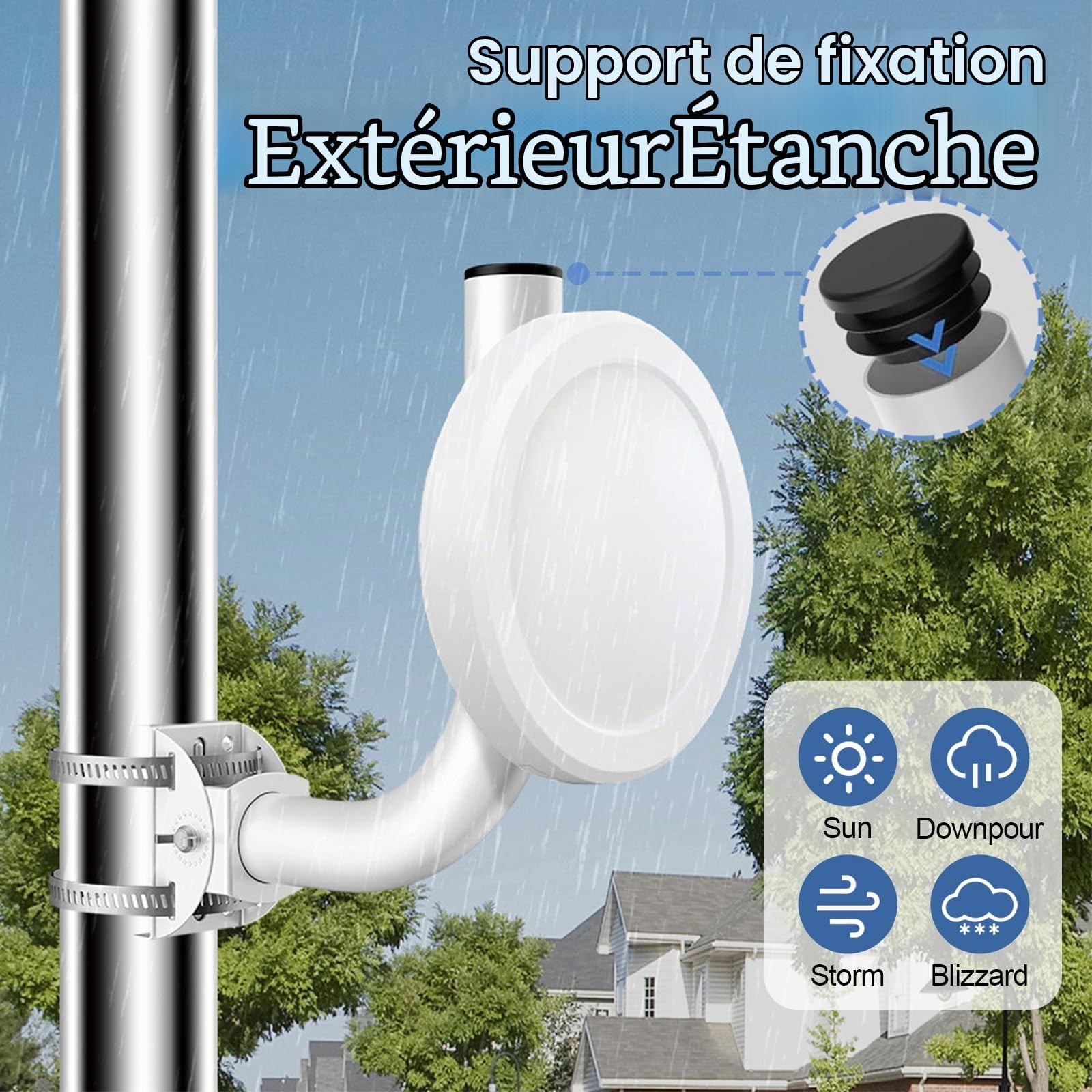 OUKENS Support Pont Sans Fil Mural Inox 150° Lot 2