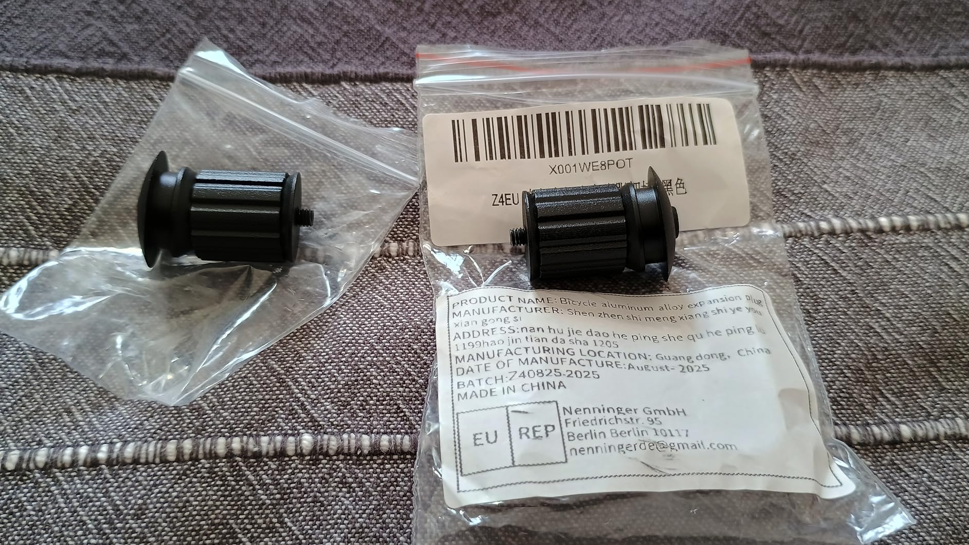 OUKENS Embouts guidon vélo alu noir paire 18-20 mm