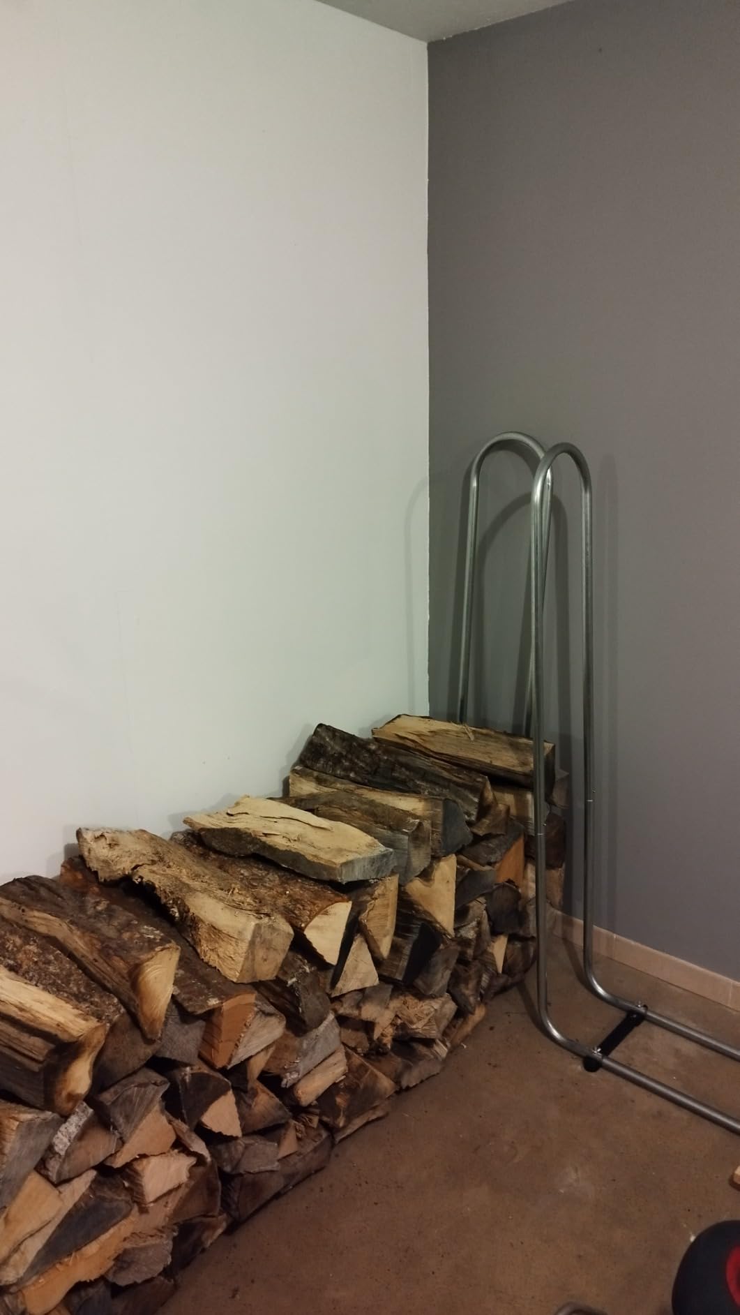 CCLIFE DIY Tools range-bûches métal bois 25-40 cm housse