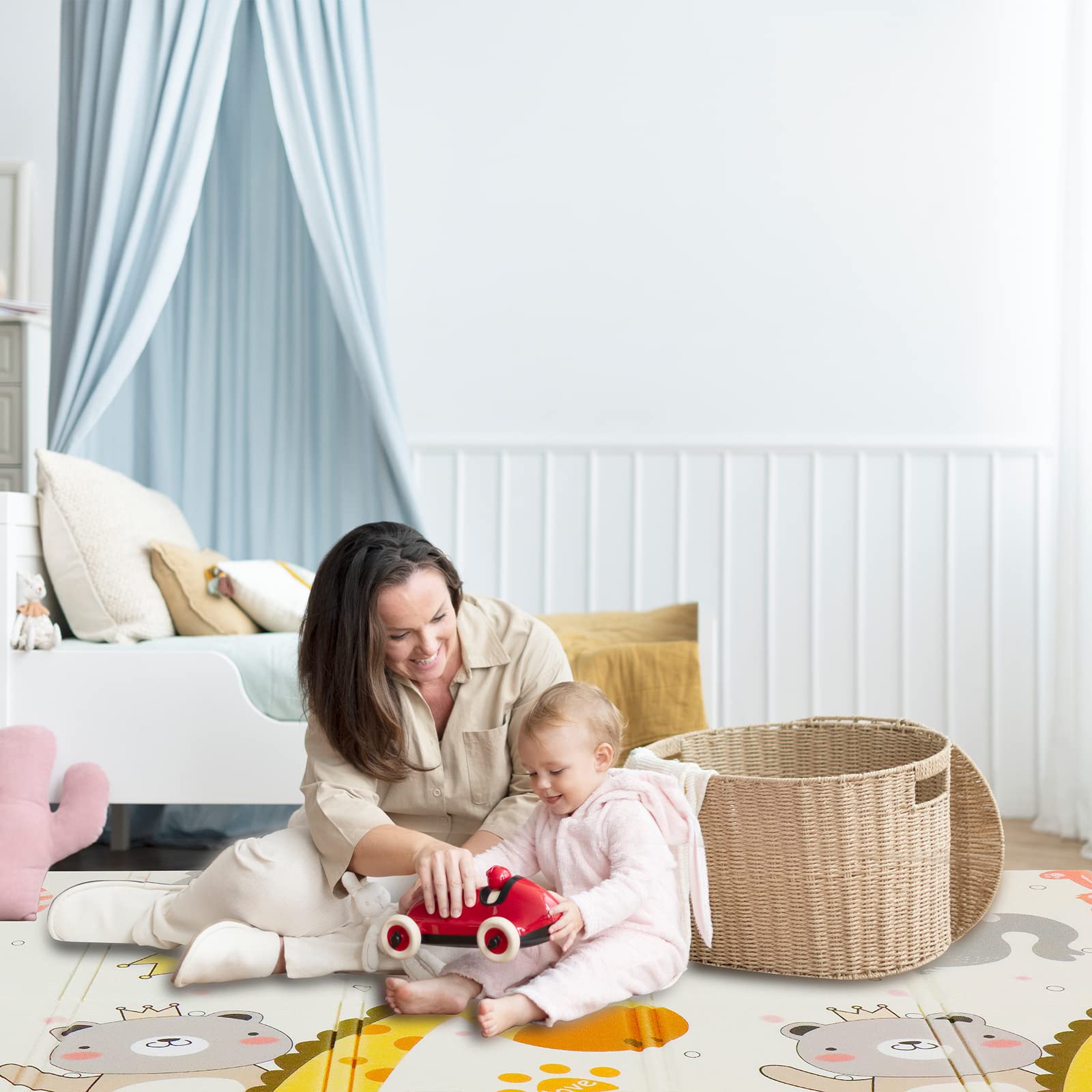 CCLIFE Baby tapis de jeux bébé 196x176 cm autoroute