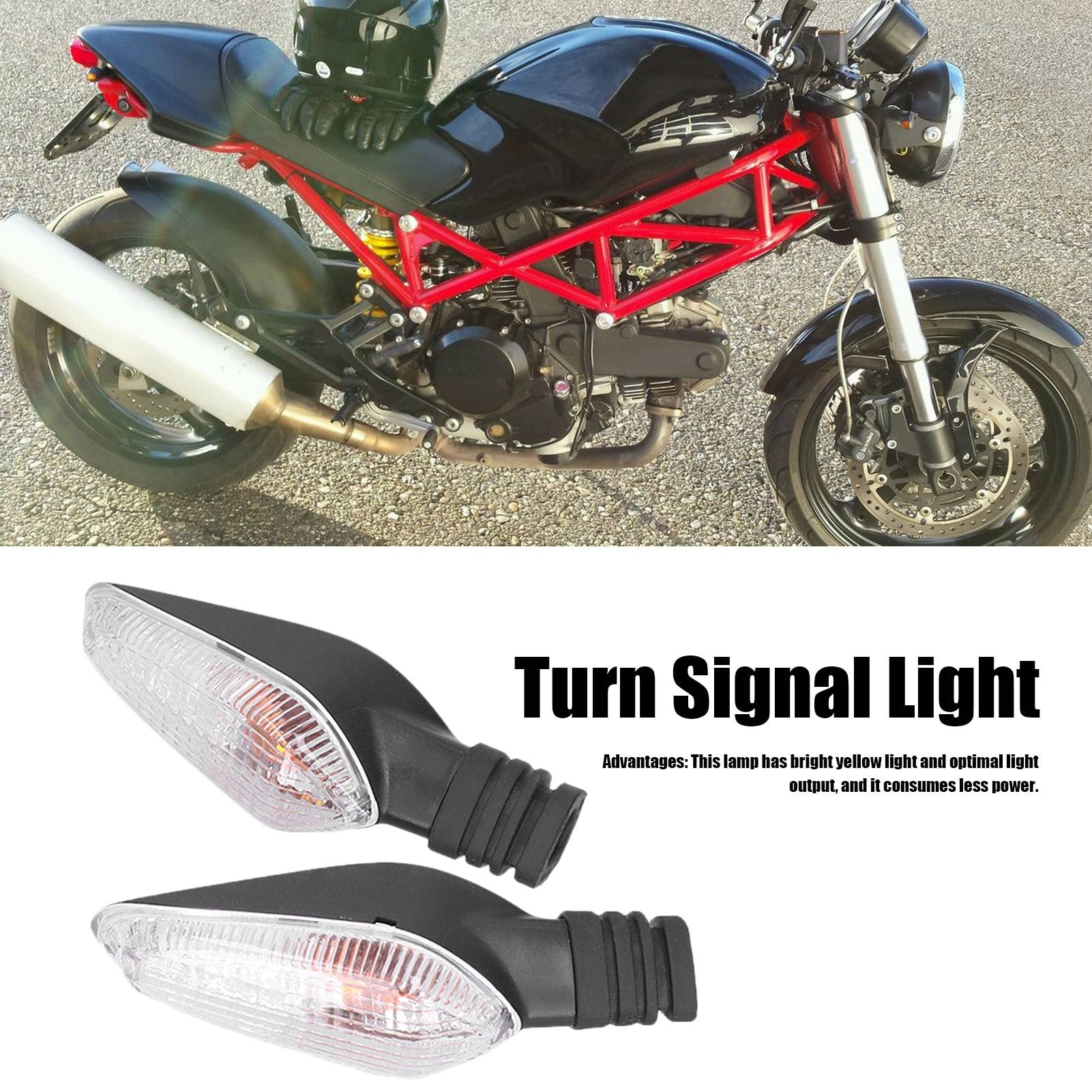 OUKENS Clignotant moto 12V Ducati Monster transparent jaune
