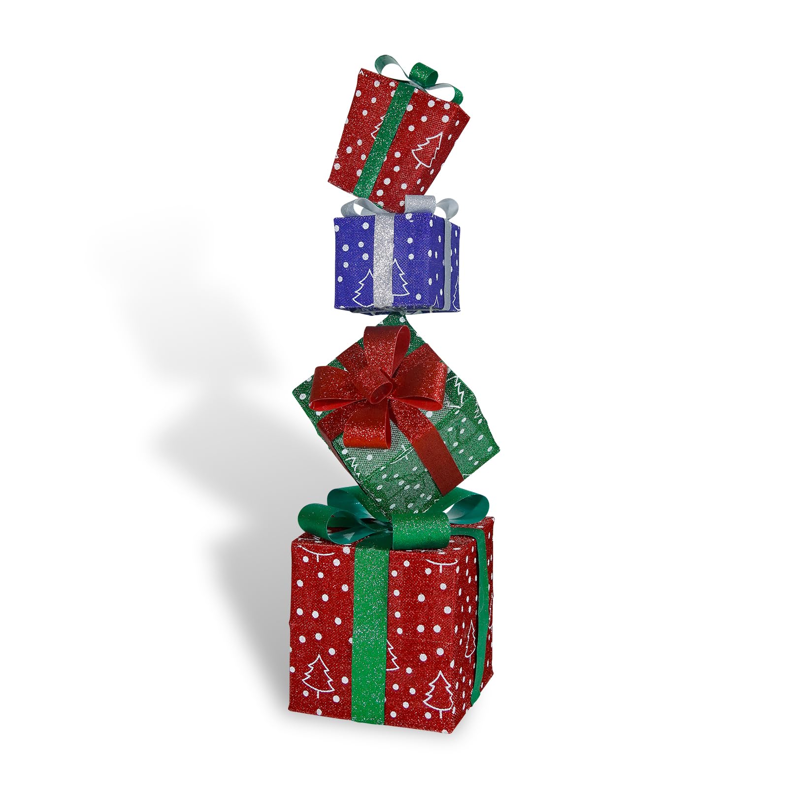 CCLIFE DIY Tools boîte cadeau LED Noël lot de 4 couleur carré