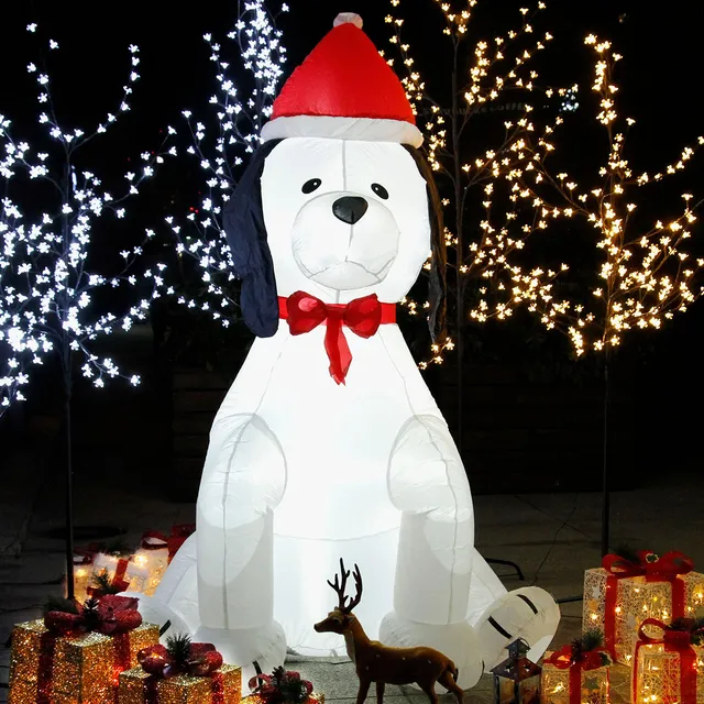 CCLIFE DIY Tools Chien Gonflable Décoration Noël LED 180cm