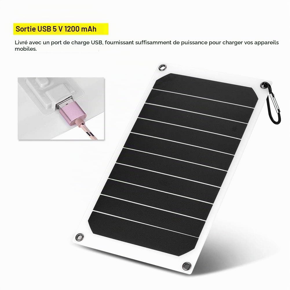 Jadeshay Panneau solaire 10W 5V USB IP64
