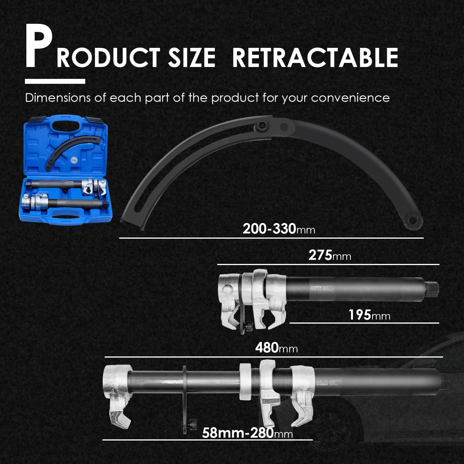 CCLIFE Spring Compressor compresseur ressort 1,2T 280mm