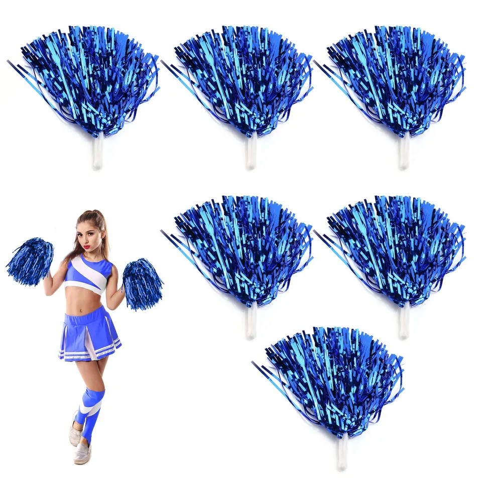 OUKENS pompons pom-pom girl bleu 6 pièces PET
